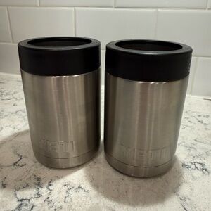 Yeti Stainless Steel 12 oz Colster Can Coolers in Stainless and Black (Pair)